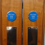 two closed fire doors after a fire door inspection