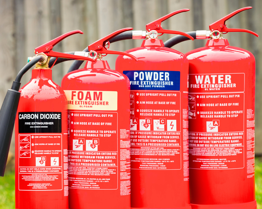 Types of extinguishers.