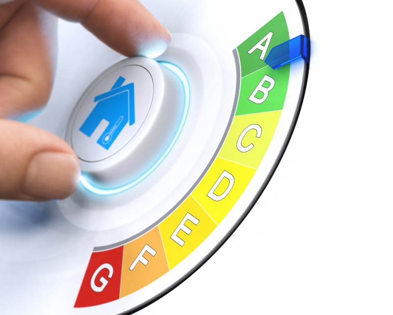 The image portrays energy efficiency within the home.