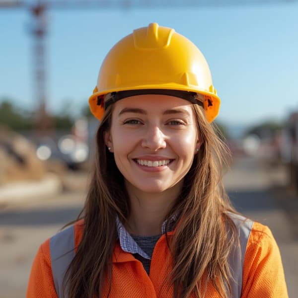 smiling health and safety consultant happy after making a client of oj health and safety happy